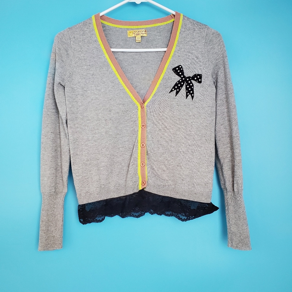 Princess Vera Wang Cardigan Sweater Girl's Size XS Ruffle Hem